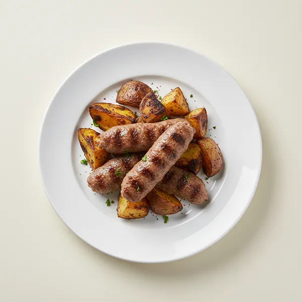 Kebab Bil Rouh with Charred Potatoes